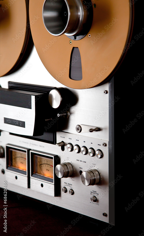 Analog Stereo Open Reel Tape Deck Recorder Vintage Stock Photo
