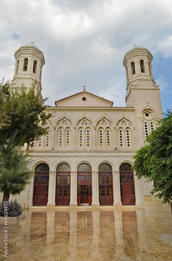 Church facade. Greek traditional orthodox church