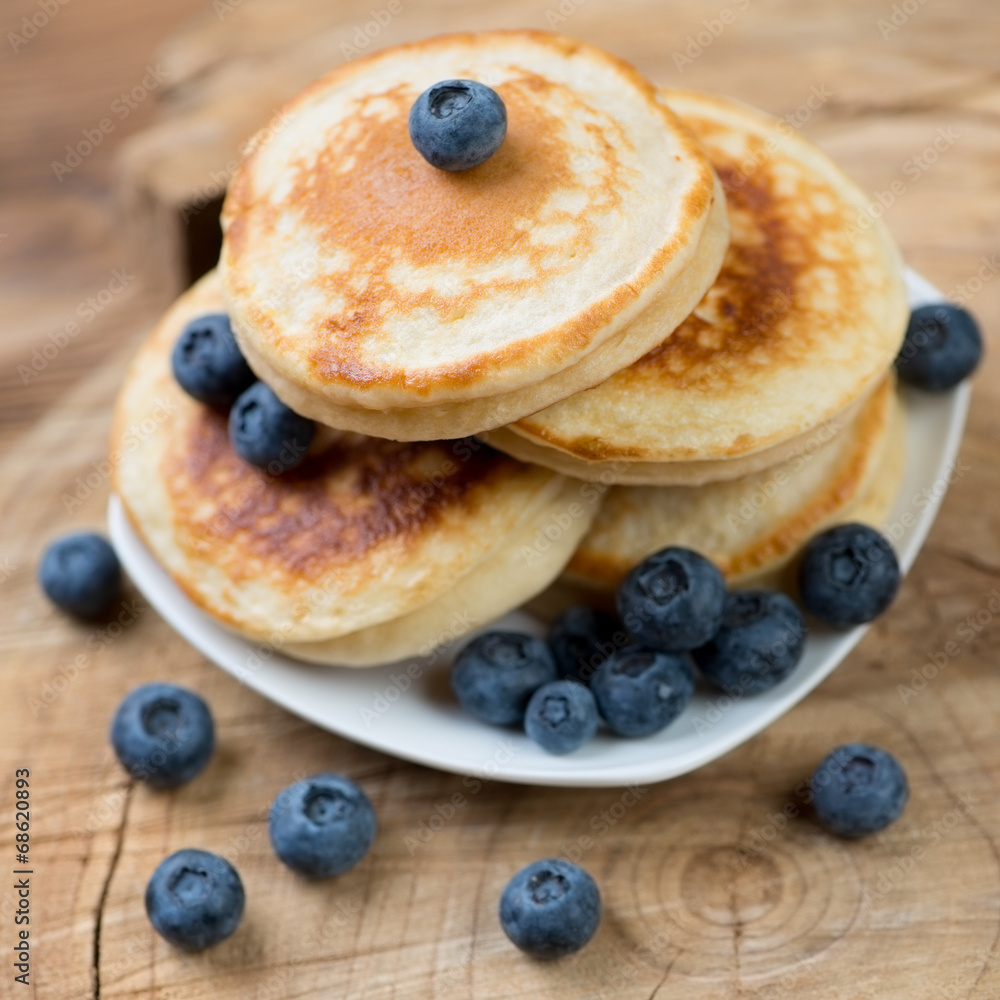Close-up of homemade fritters with blueberries Close-up of homemade fritters with blueberries