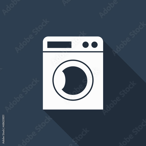 washing machine icon with long shadow