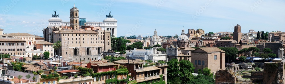 Ancient Rome city aerial view from Palatino hill