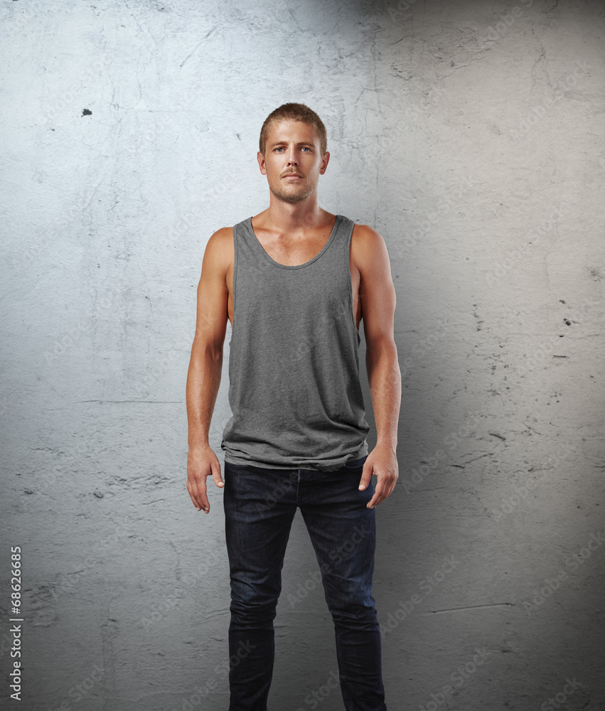 man wearing sleeveless shirt man wearing sleeveless shirt