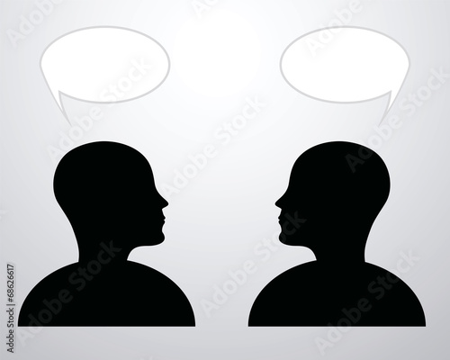 icons of people and the cloud of thoughts