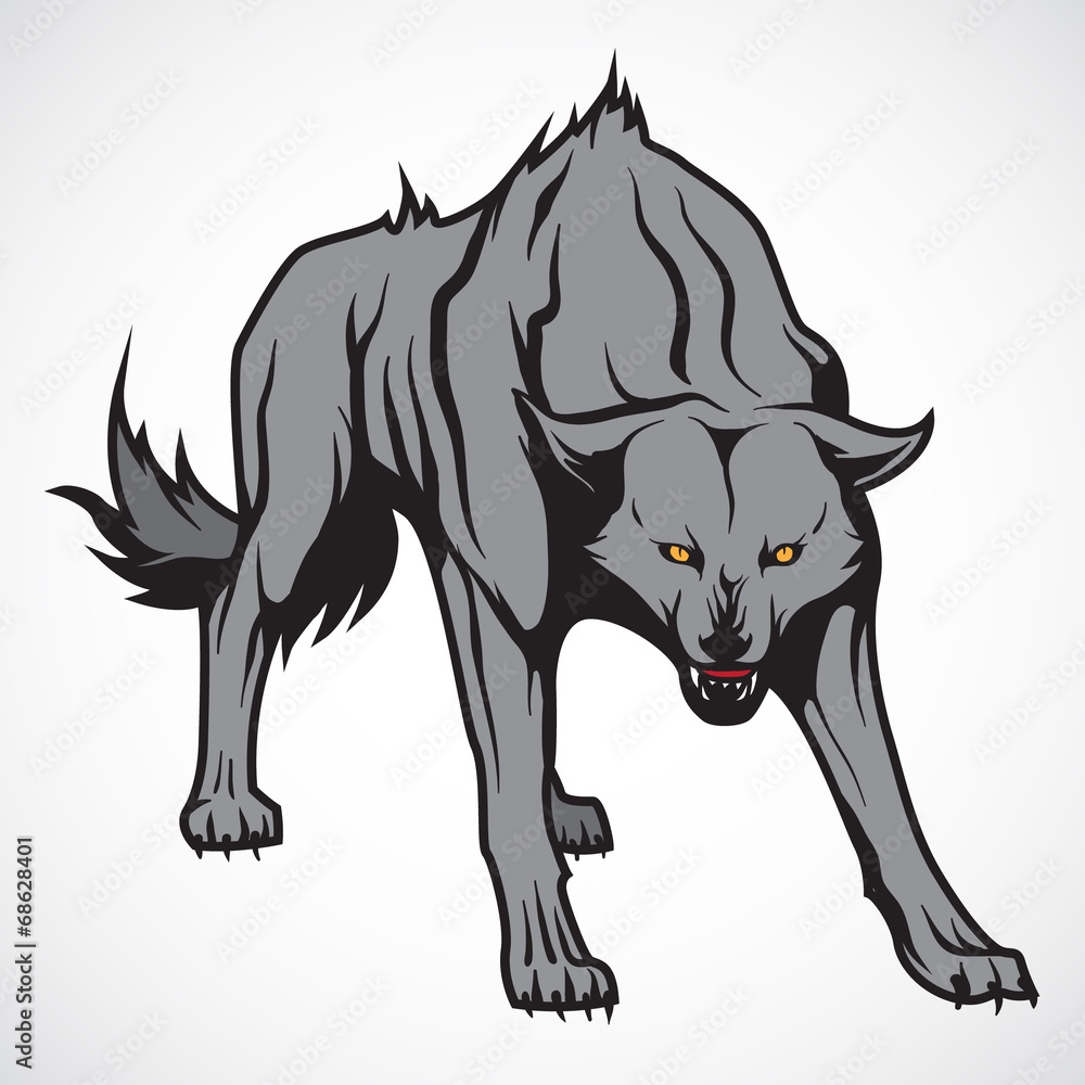 Vector image of the evil wolf. Stock Vector | Adobe Stock