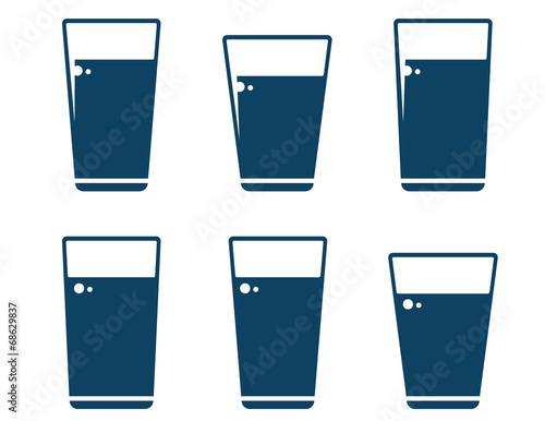 set of water glass icons