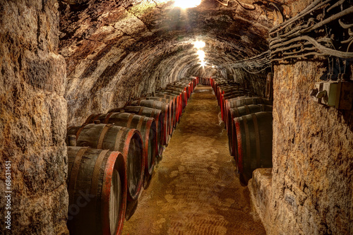 Canvas Print Wine cellar in Tokaj, Hungary
