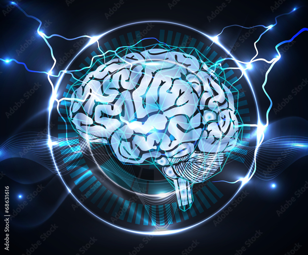 the concept of thinking.background with brain the concept of thinking.background with brain