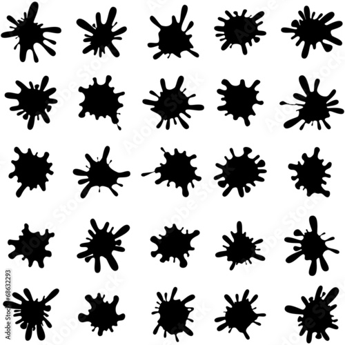 Icon set blots and splashes of ink or oil; Eps 8