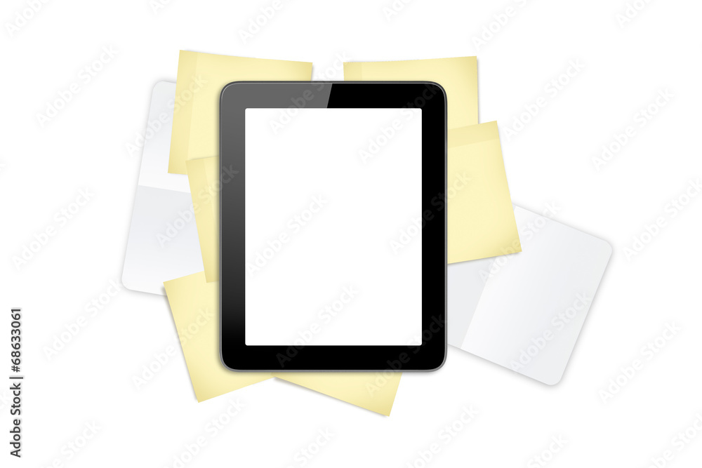 Tablet on Sticky Posts and Note Books Tablet on Sticky Posts and Note Books