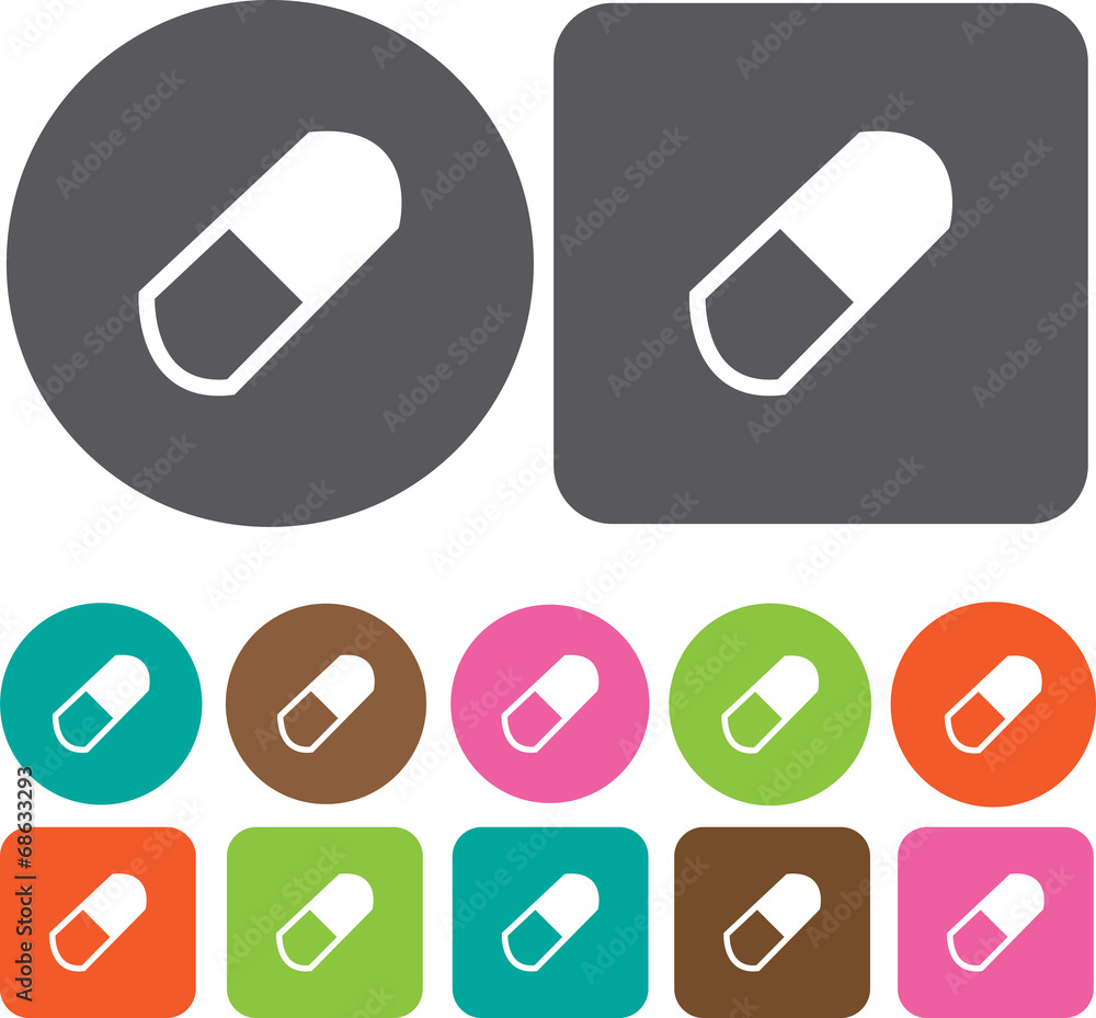Health and Fitness icons set. Round and rectangle colourful 12 b Health and Fitness icons set. Round and rectangle colourful 12 b