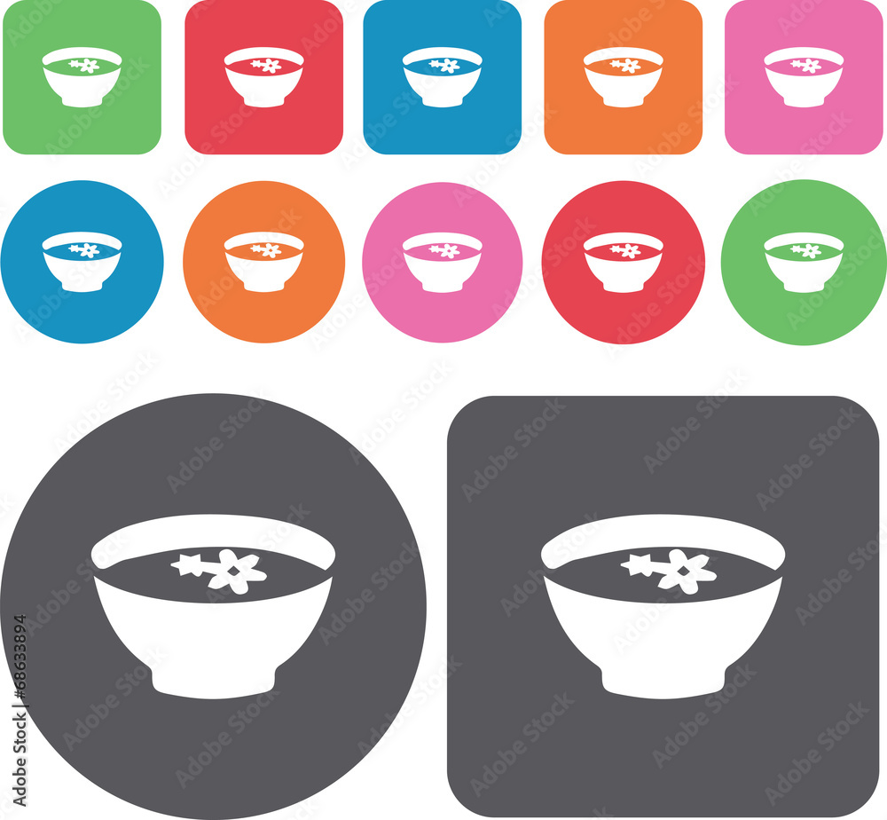Spa icons set. Round and rectangle colourful 12 buttons. Illustr Spa icons set. Round and rectangle colourful 12 buttons. Illustr