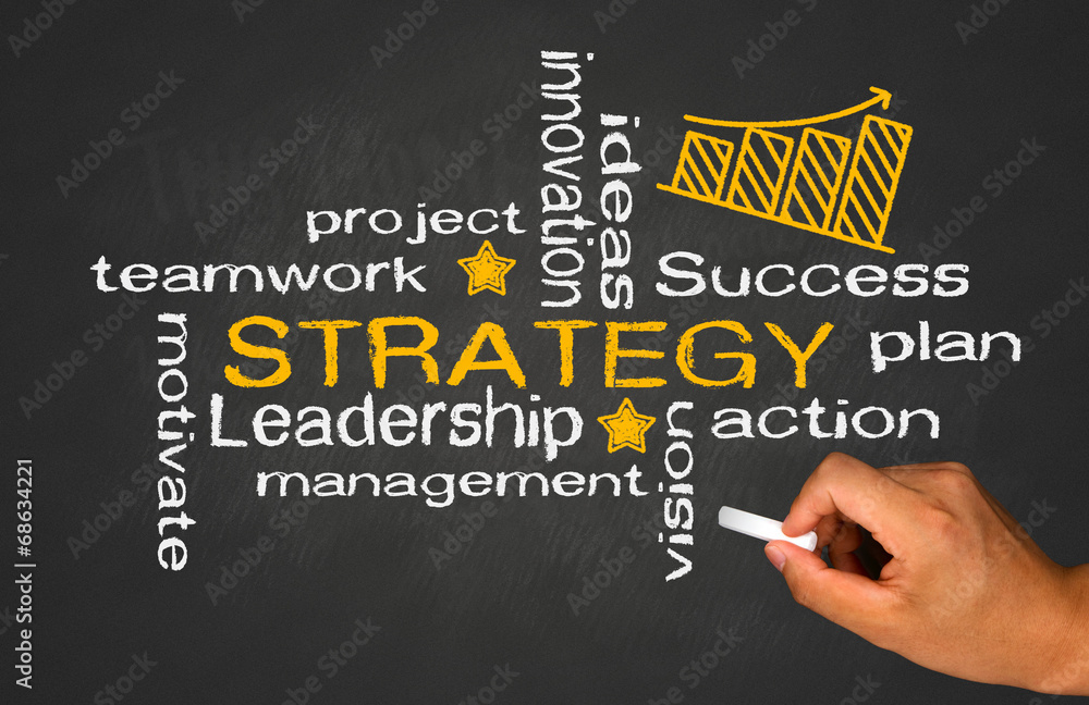 commercial strategy concept on blackboard commercial strategy concept on blackboard