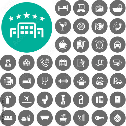 Hotel icons set. Illustration eps10