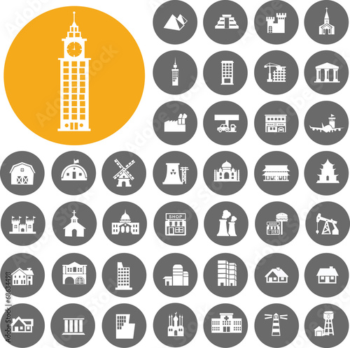 Building Icons Set. Illustration eps10
