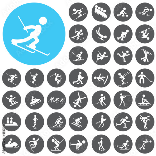 Set of winter sport icons. Illustration eps10