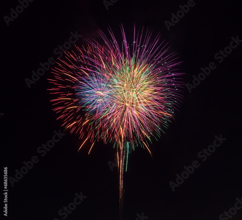 colorful firework from japanese traditional summer festival