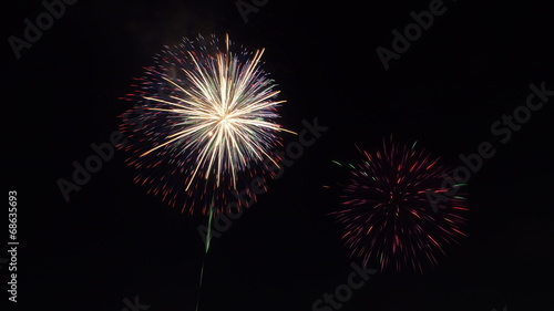 colorful firework from japanese traditional summer festival