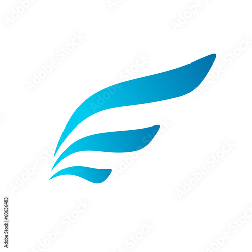 Letter E wing flag logo icon design template elements.
