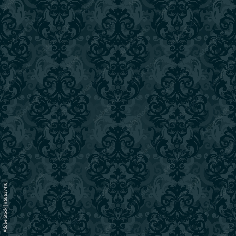 Vector seamless pattern in Victorian style.