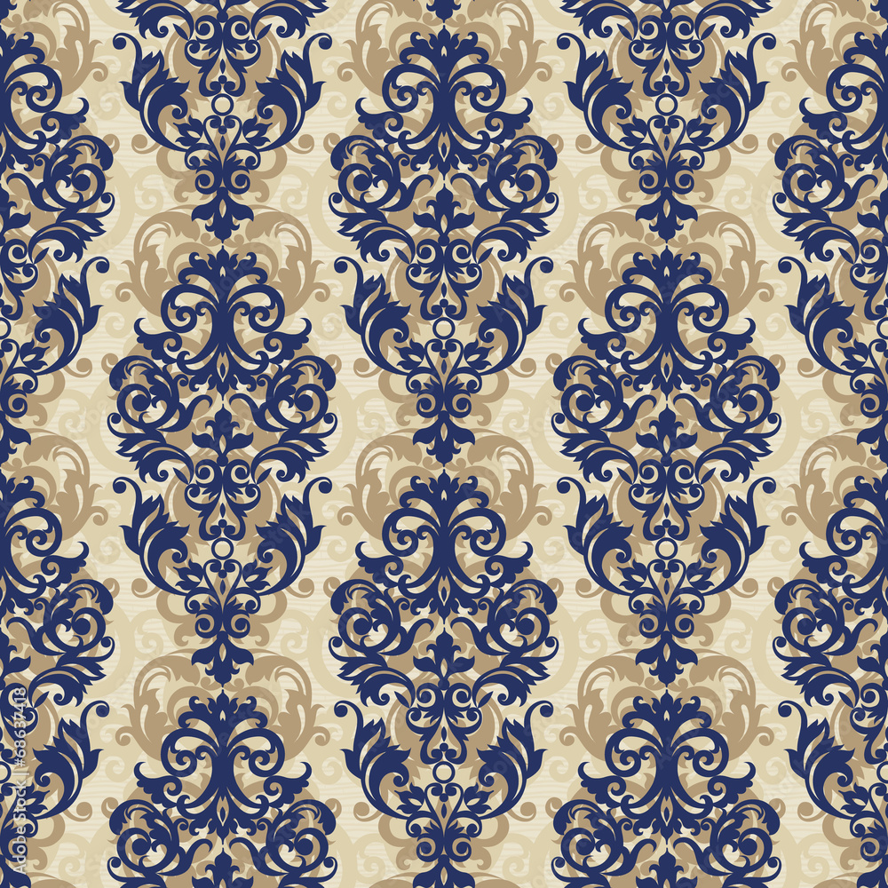 Vector seamless pattern in Victorian style.