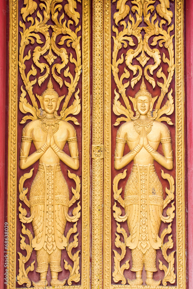 Design beautiful Door in Thai temple