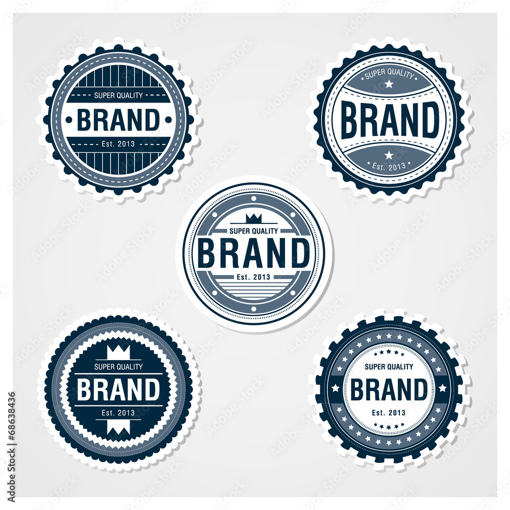 Awesome Badges Template 03. 5 ready used badge designs.