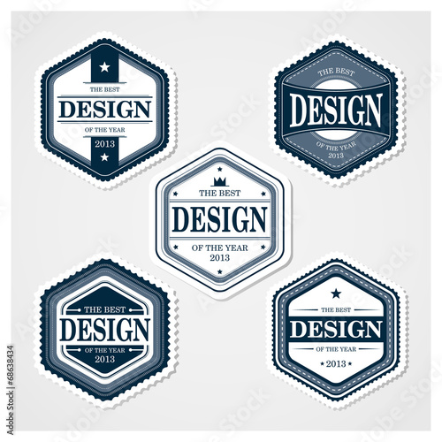 Awesome Badges Template 02. 5 ready used badge designs