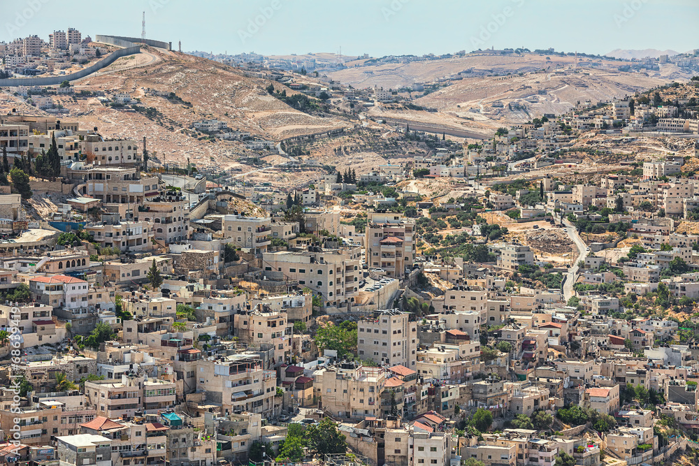 Silwan neighborhood in Jerusalem, Israel.
