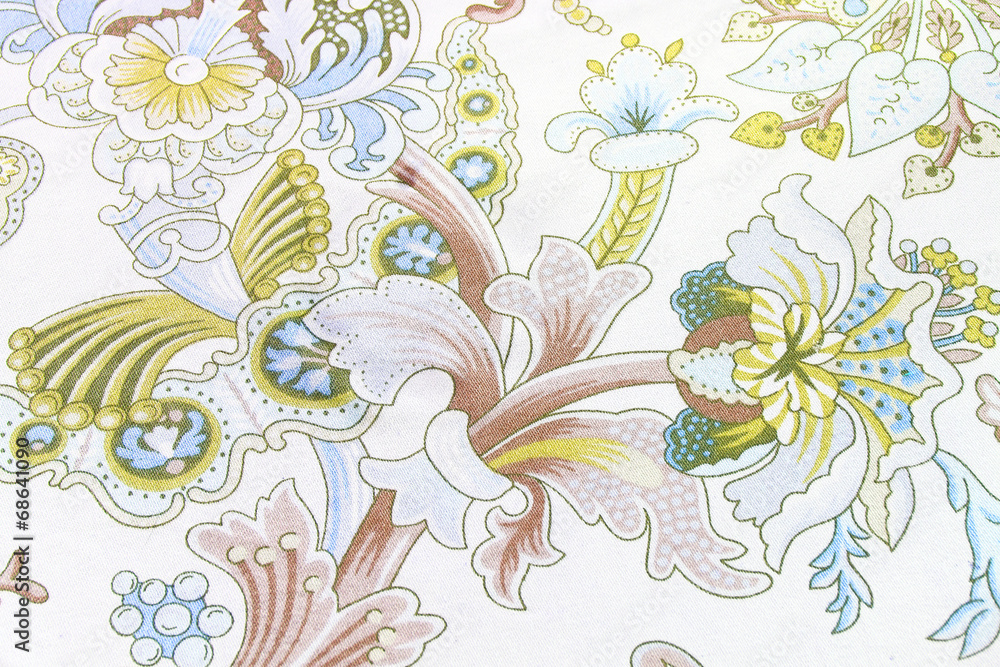 Part of  floral fabric pattern tablecloth