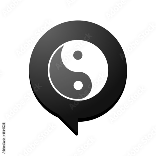 Comic balloon with a ying yang