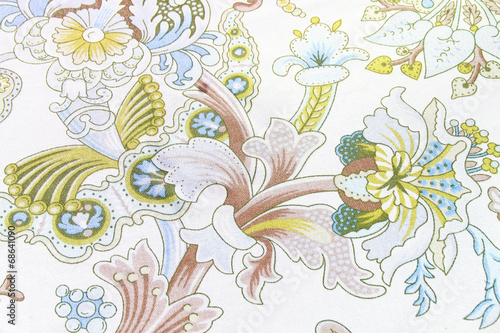 Part of floral fabric pattern tablecloth