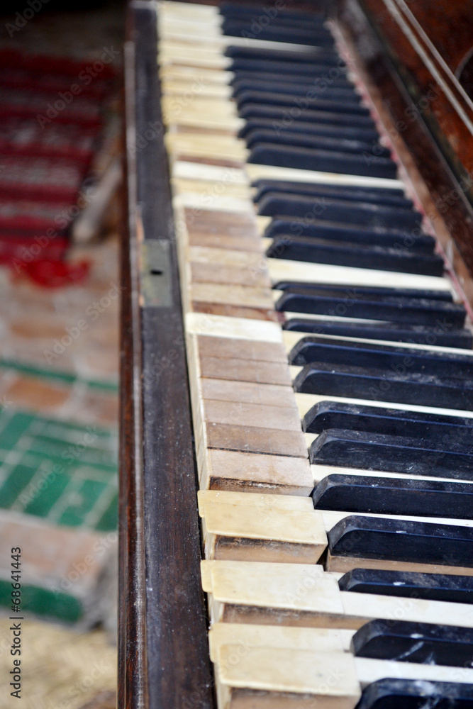 Old piano keys.