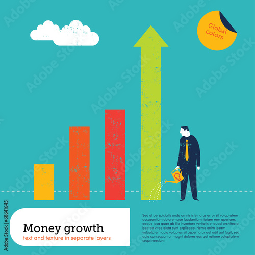 Businessman watering charts