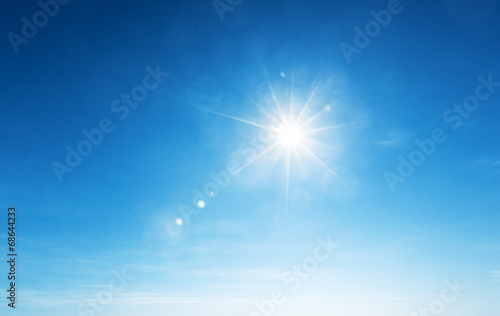 Fotografia blue sky and sun