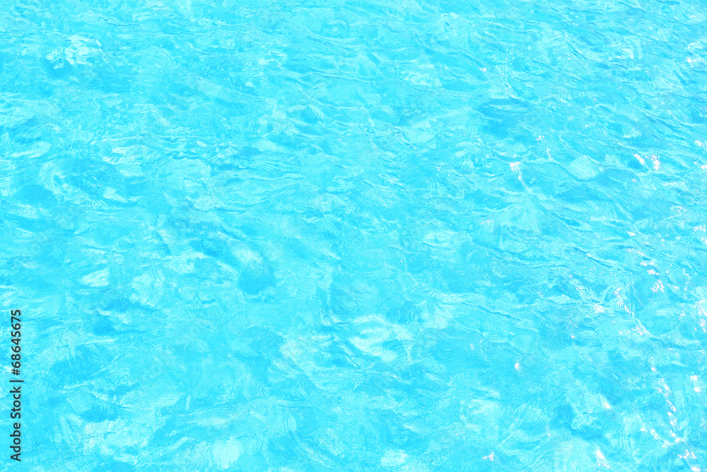 Blue water in swimming pool