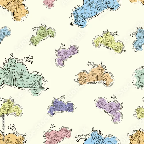 Tapety Bezszwowa tekstura z motocyklami 3