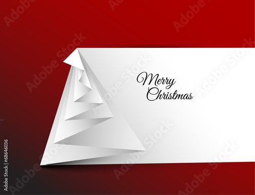 Simple vector christmas tree made from paper