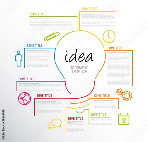 Modern idea Infographic template made from lines