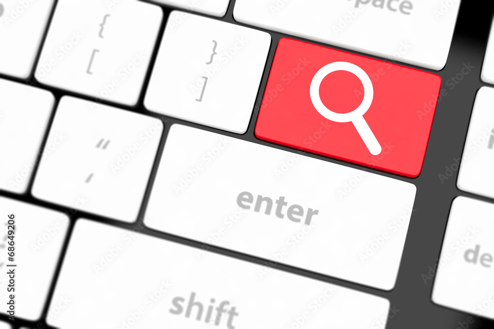 Search button on the keyboard close-up Search button on the keyboard close-up