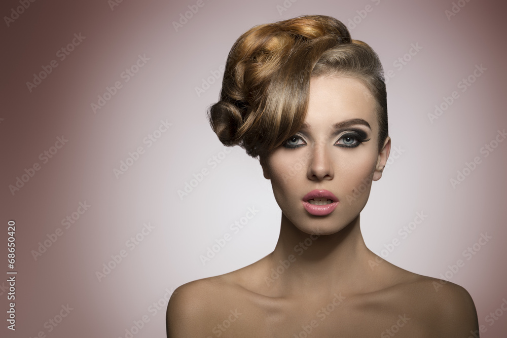 female with fashion creative hairdo female with fashion creative hairdo