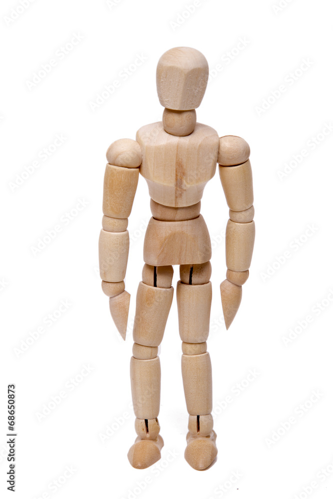 wooden dummy isolated on a white background. wooden dummy isolated on a white background.