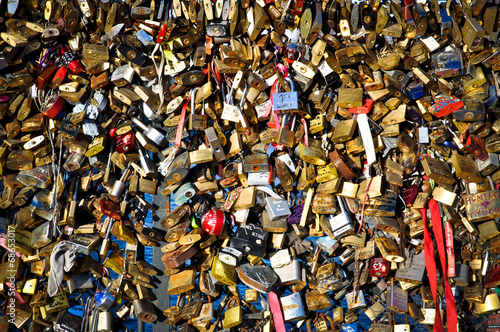 Lockers at Pont des Arts symbolize love forever