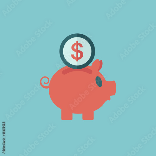 Piggy Bank Flat Icon