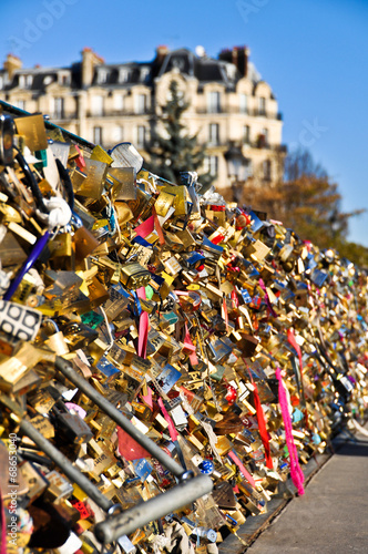 Lockers at Pont des Arts symbolize love forever