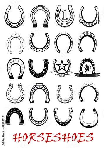 Fotografia, Obraz Isolated horseshoe symbols set