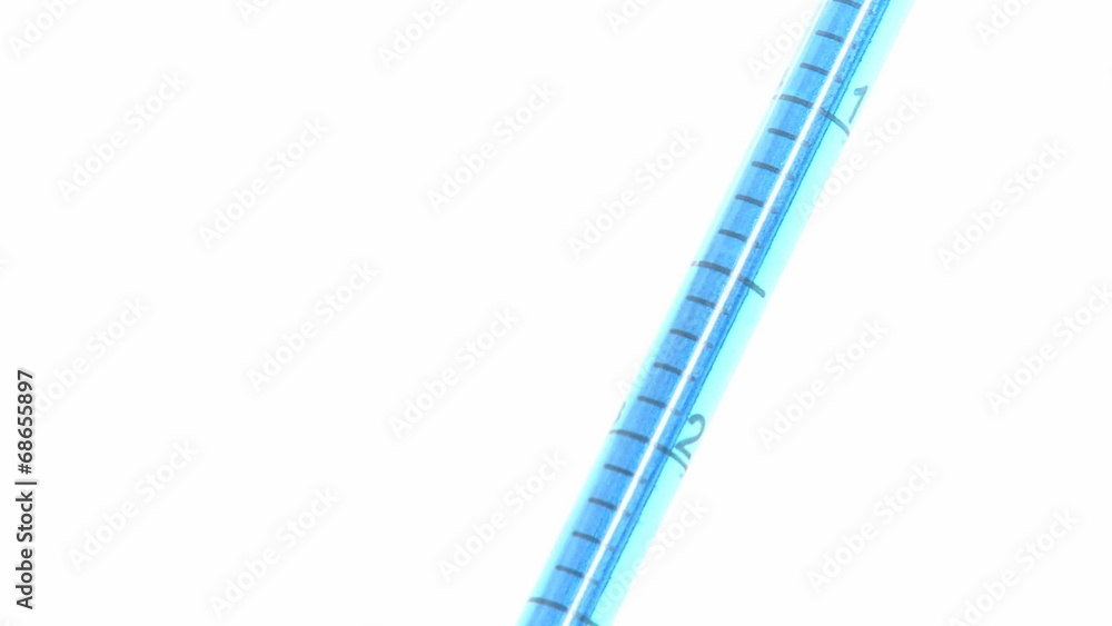 Laboratory research, Tube with rising liquid Laboratory research, Tube with rising liquid