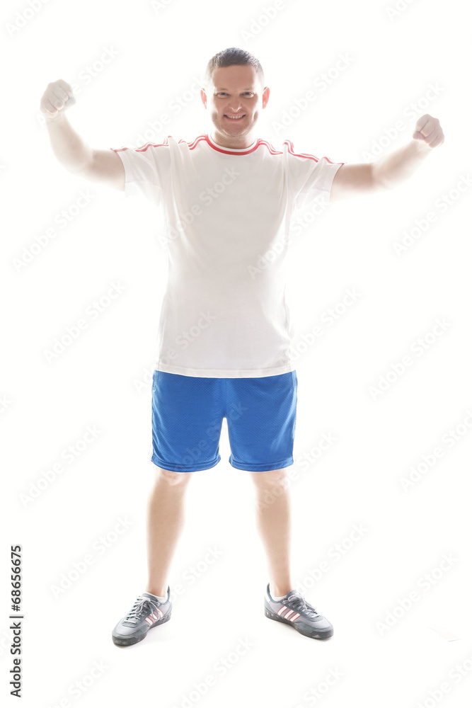 Full Body Strong Young Man on White