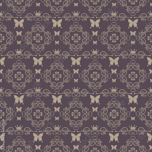 Seamless damask decorative wallpaper