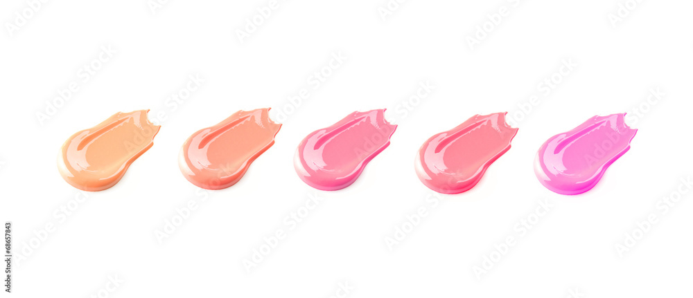 lip gloss samples isolated on white lip gloss samples isolated on white