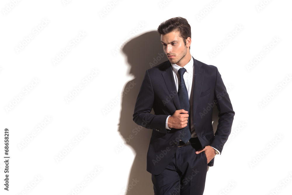 side view of an elegant business man looking away